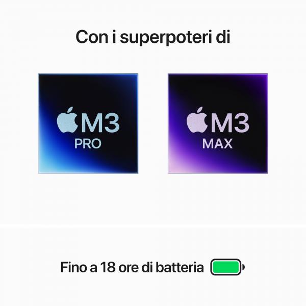 MACBOOK PRO 14": 1TB SSD \\ 16GB MEMORIA UNIFICATA, CHIP APPLE M3 8-CORE CPU 10-CORE GPU - ARGENTO